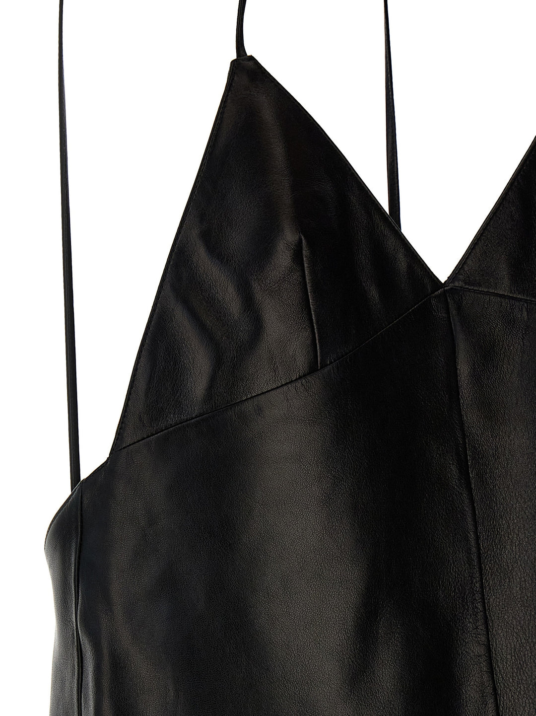 Leather Slip Dress Abiti Nero