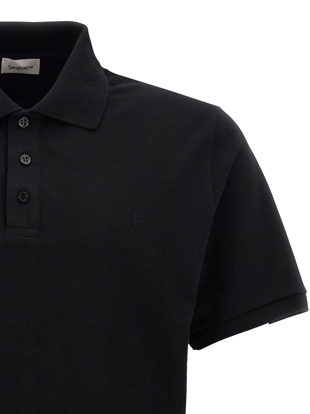 Logo Embroidery  Shirt Polo Nero