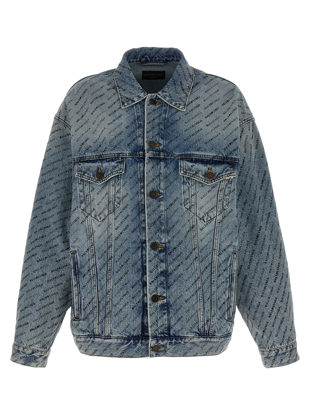 All Over Logo Denim Jacket Giacche Celeste