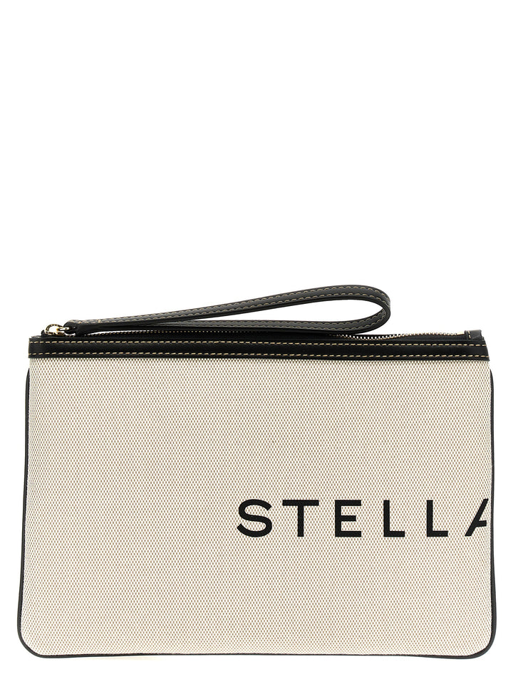 Logo  Bag Clutch Beige