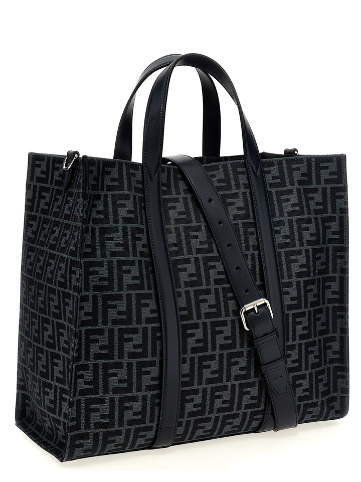 Shopping Ff Jacquard Tote Blu