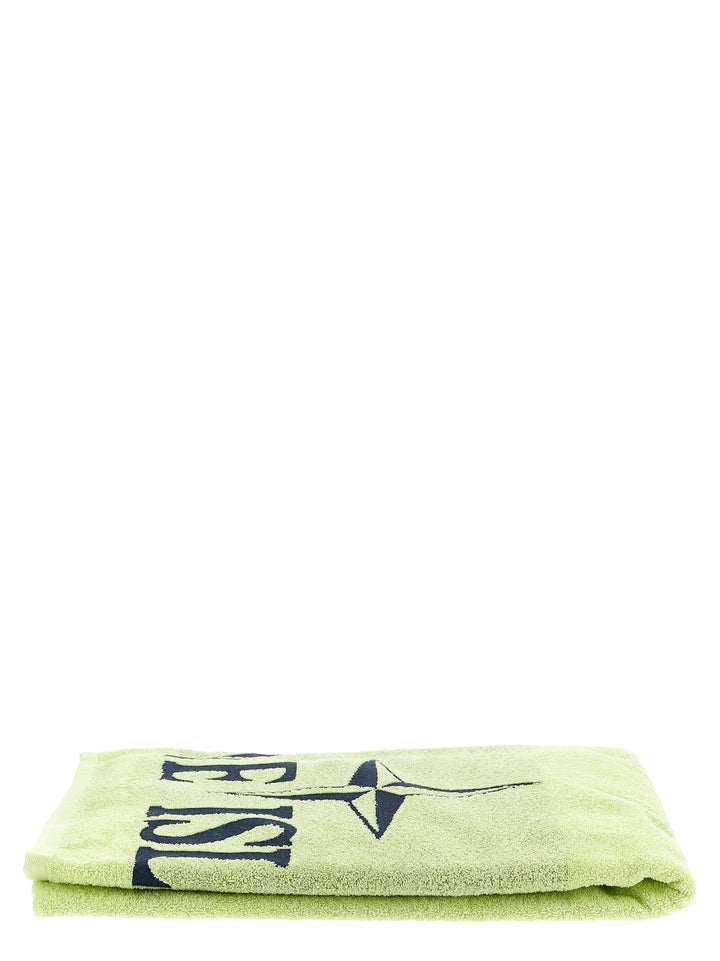 Towel With Logo Embroidery Beachwear Giallo