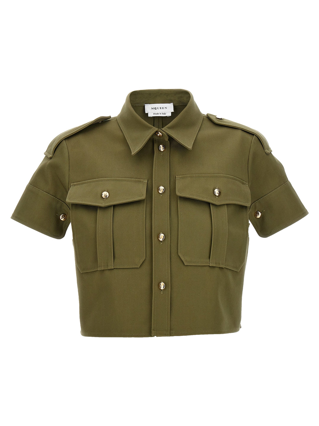 Cropped Military Shirt Camicie Verde