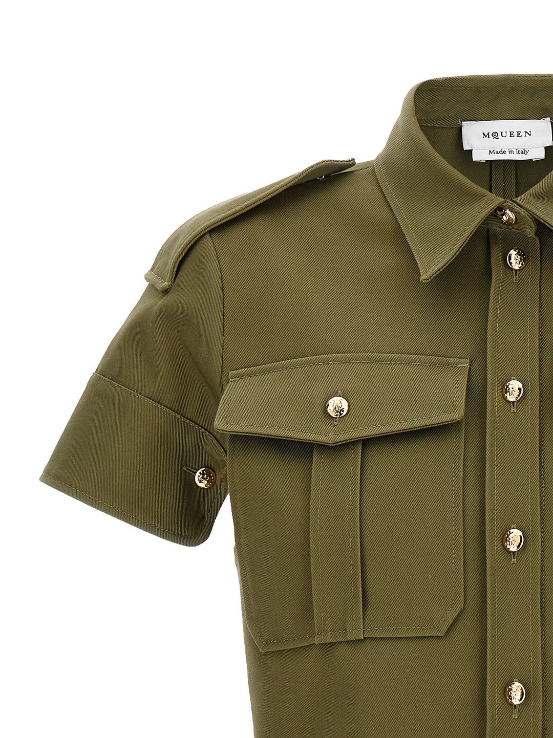 Cropped Military Shirt Camicie Verde