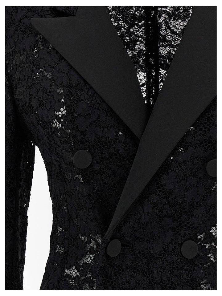 Guipure Lace Tuxedo Blazer Blazer And Suits Nero