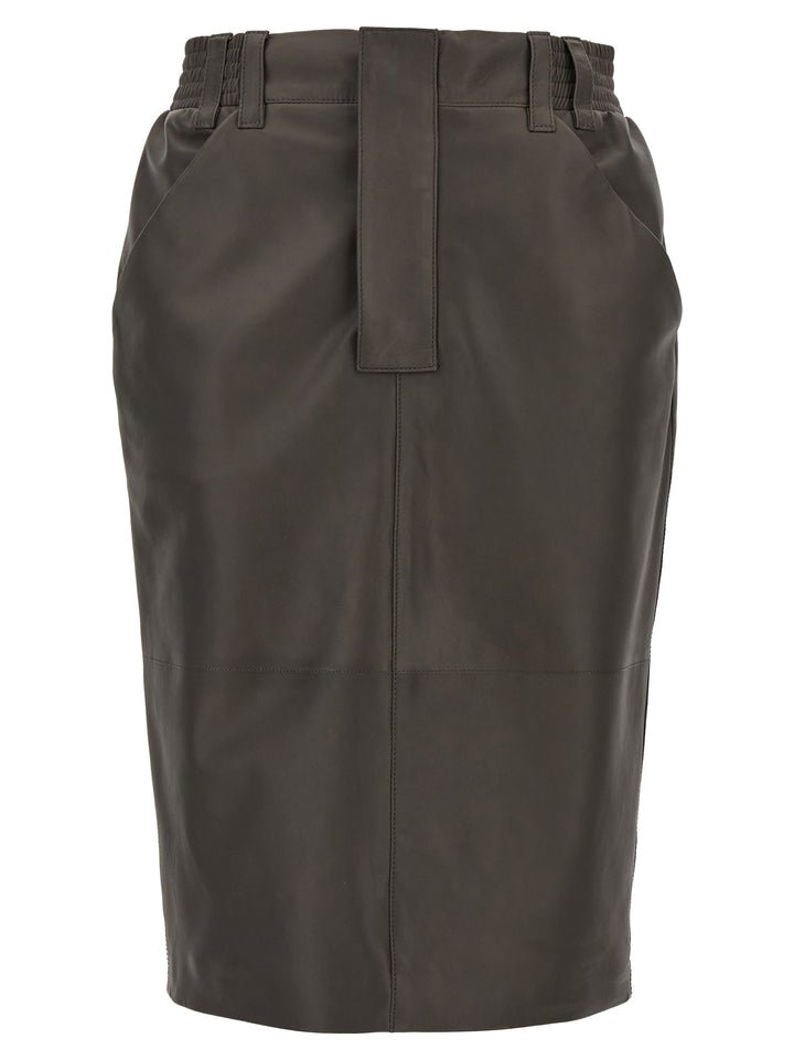 Leather Skirt Gonne Grigio