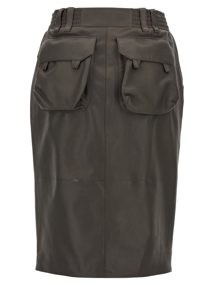 Leather Skirt Gonne Grigio