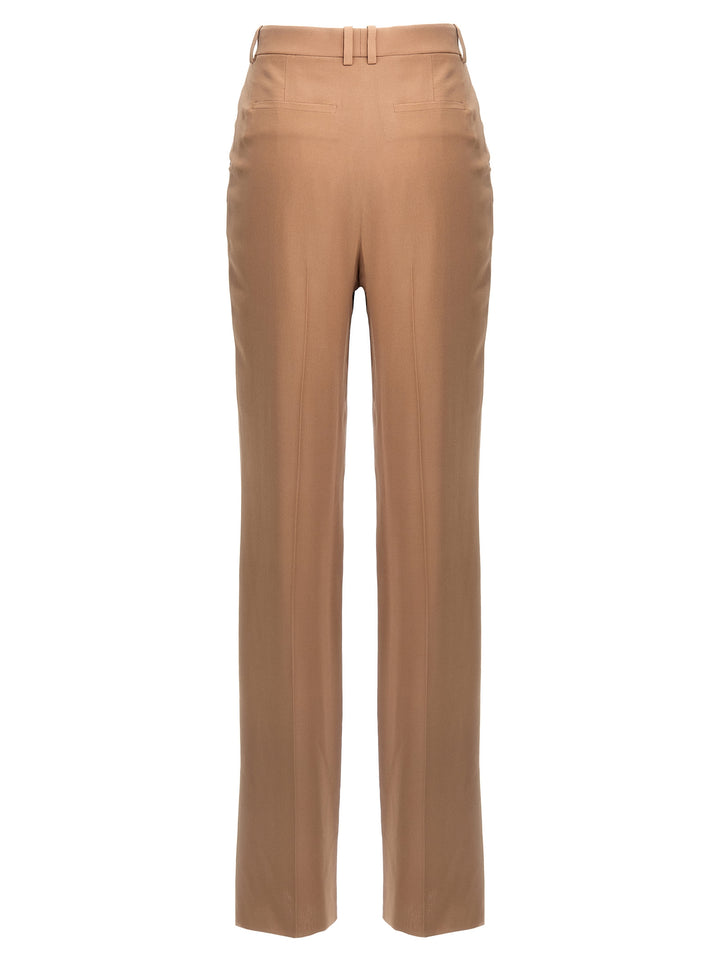 Crepe Silk Pantaloni Beige