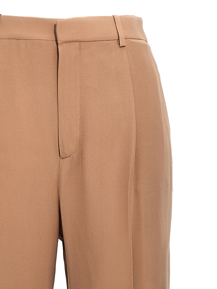 Crepe Silk Pantaloni Beige