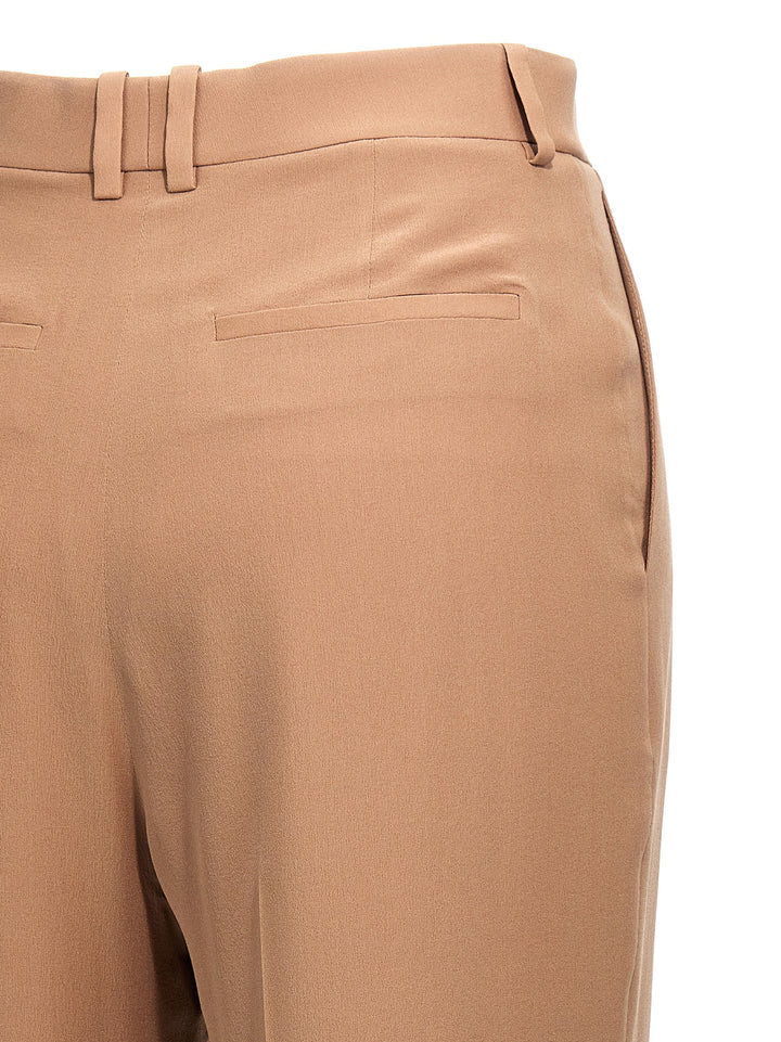 Crepe Silk Pantaloni Beige