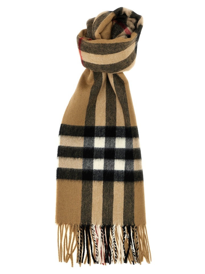 Check Cashmere Scarf Sciarpe Beige