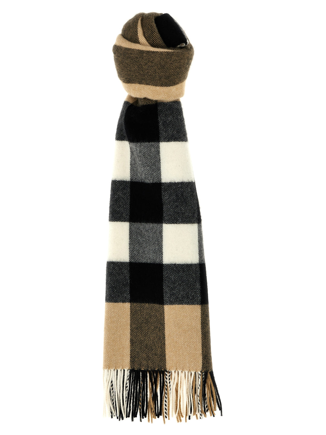 Check Cashmere Scarf Sciarpe Beige