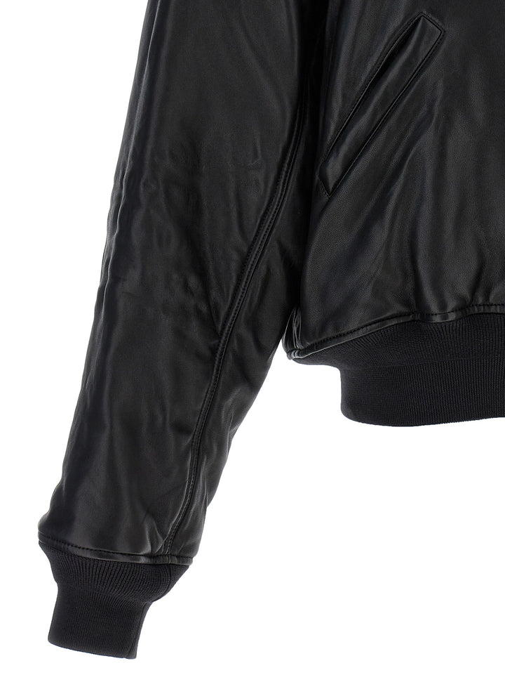 Leather Bomber Jacket Giacche Nero