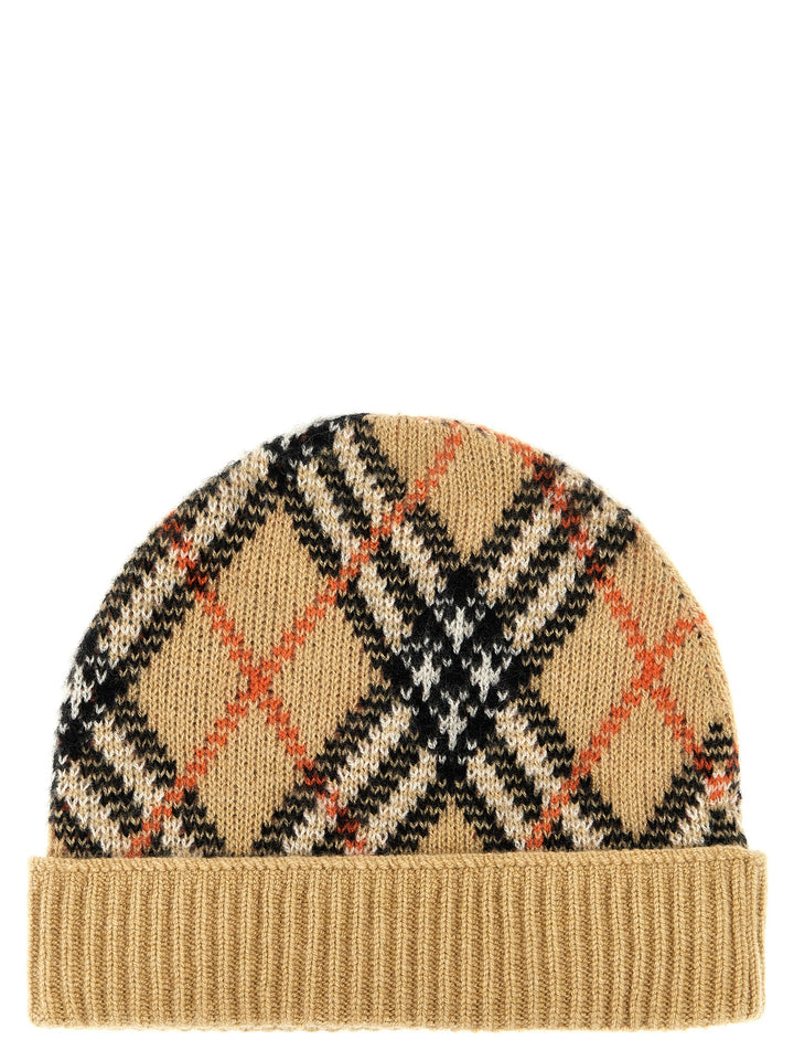 Check Beanie Cappelli Beige