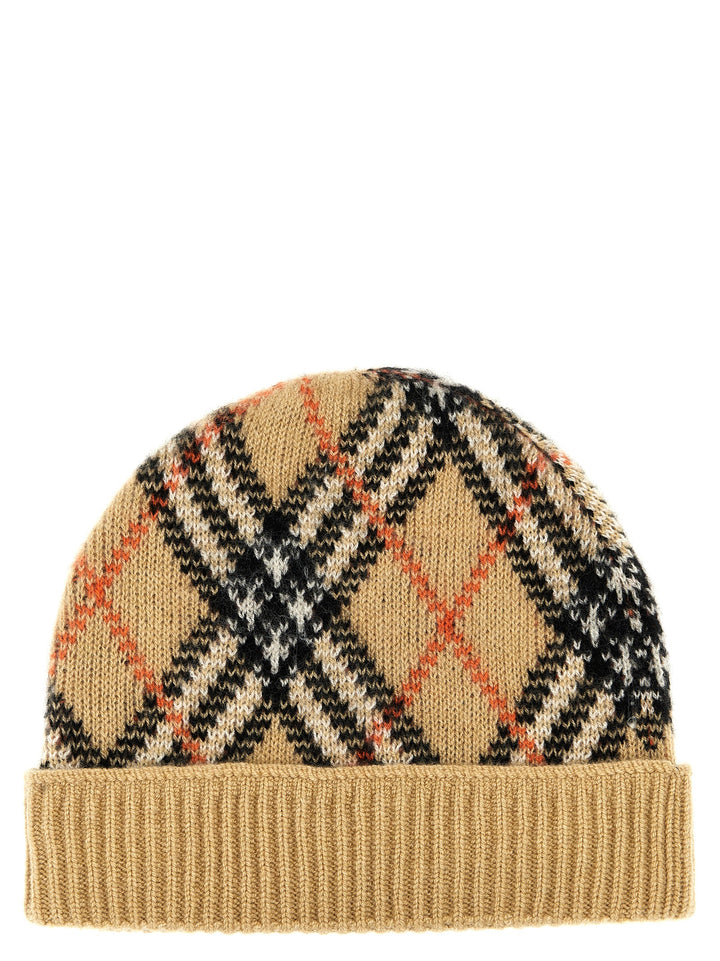 Check Beanie Cappelli Beige