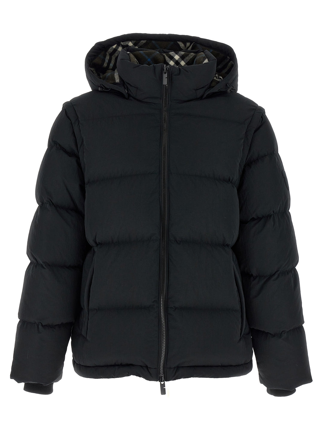 Check Insert Down Jacket Giacche Nero