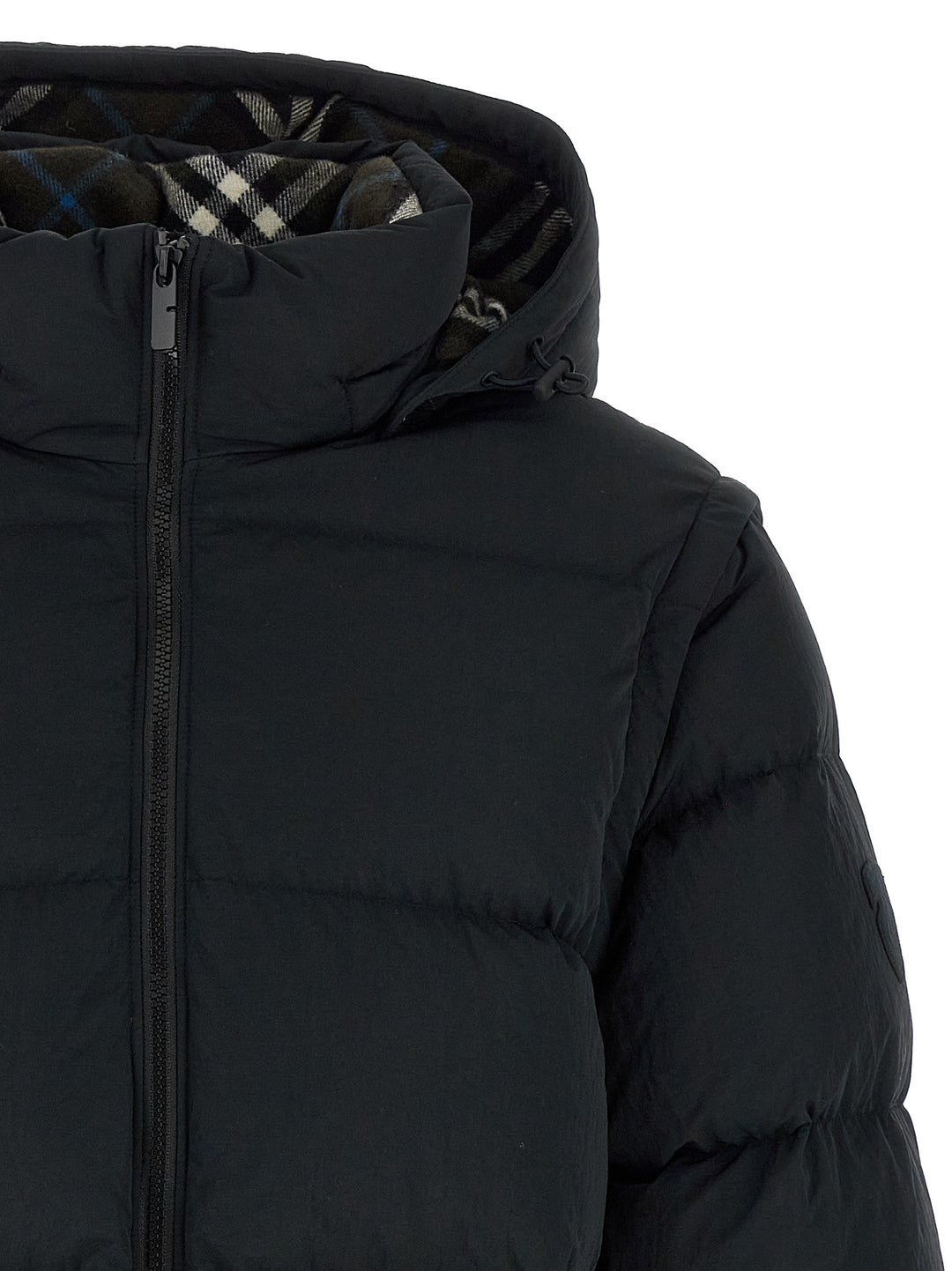 Check Insert Down Jacket Giacche Nero