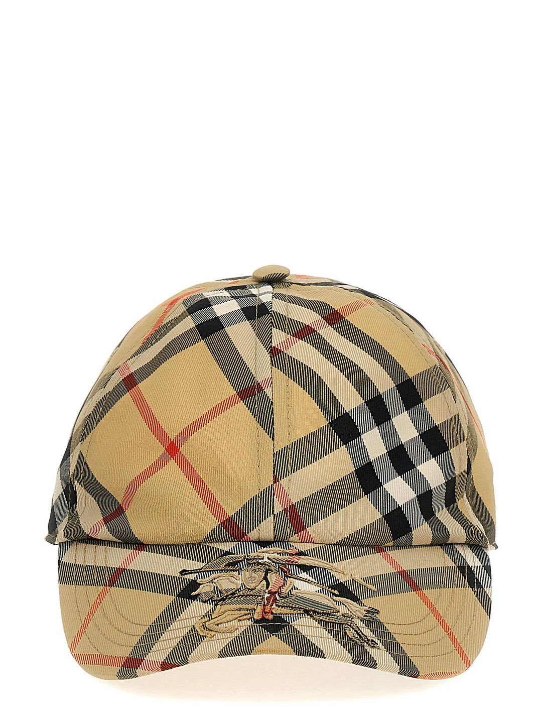 Check Logo Cap Cappelli Beige