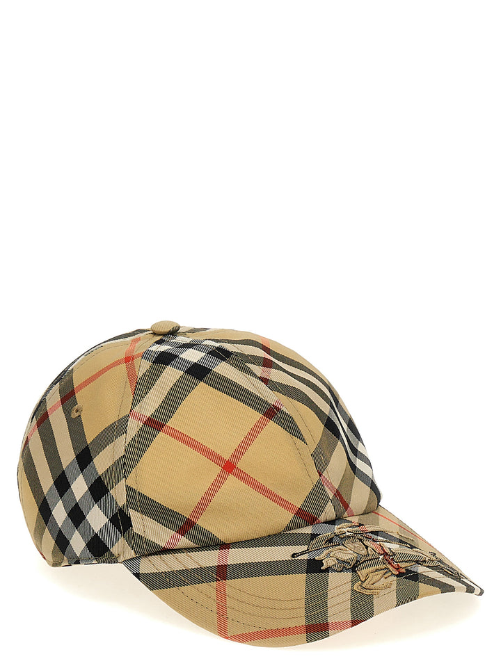 Check Logo Cap Cappelli Beige