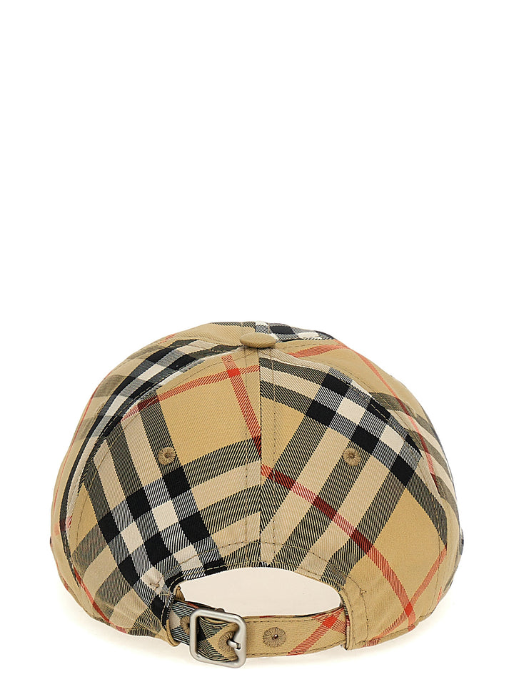 Check Logo Cap Cappelli Beige