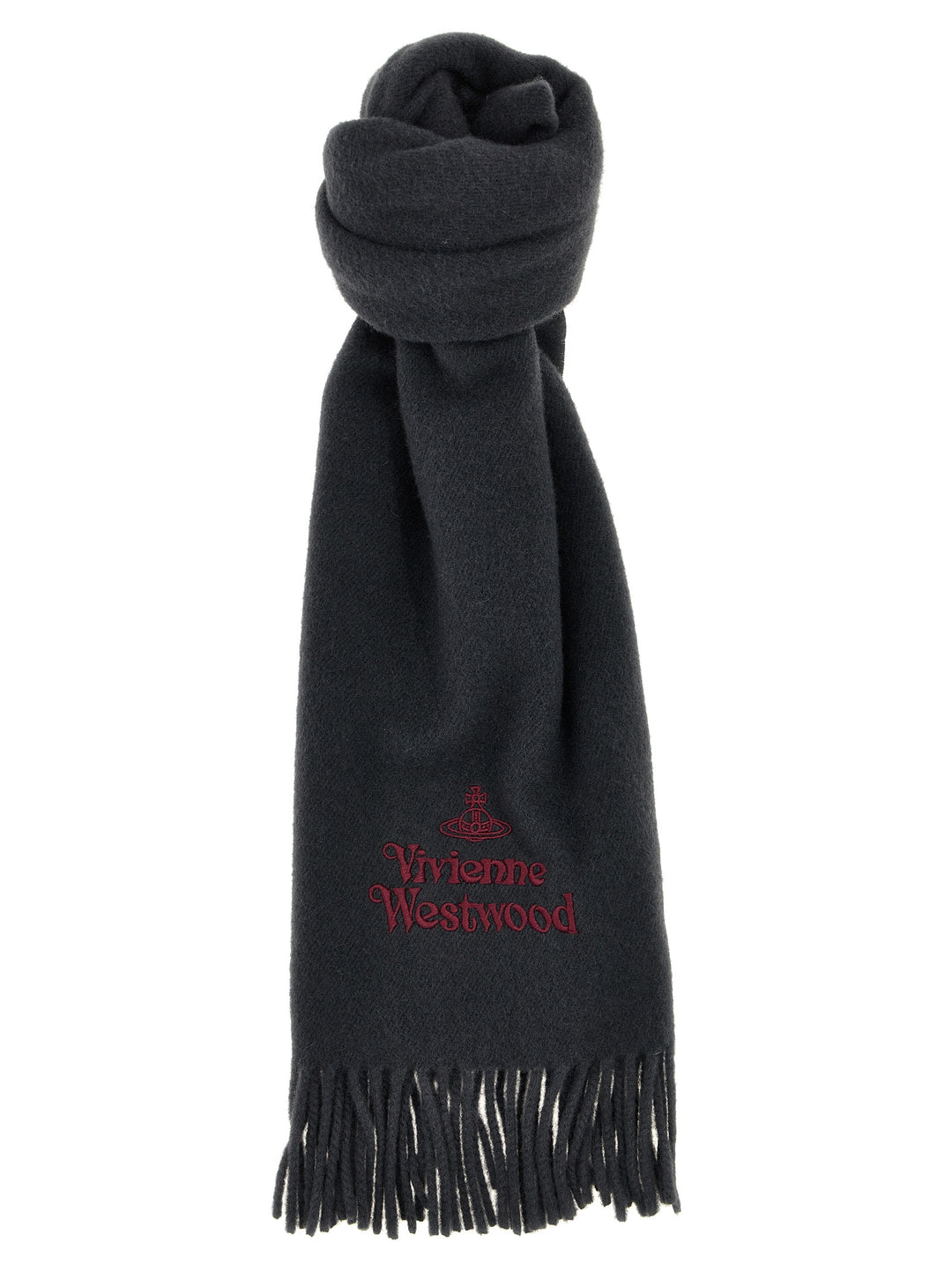 Embroidered Logo Scarf Sciarpe Grigio