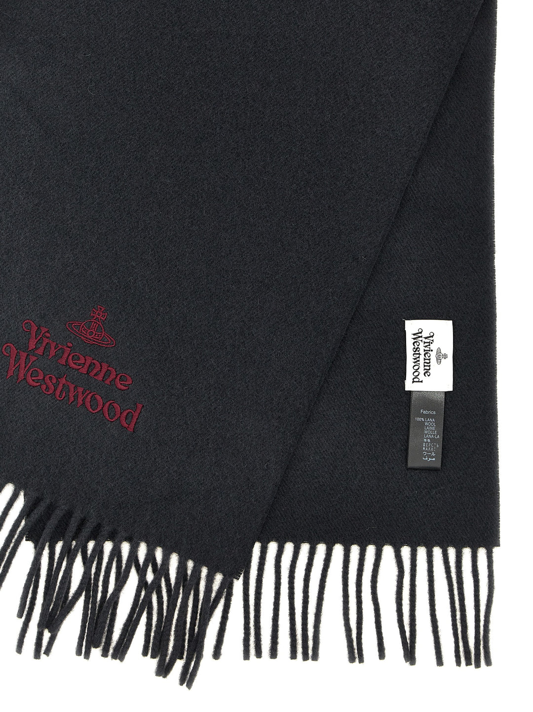 Embroidered Logo Scarf Sciarpe Grigio