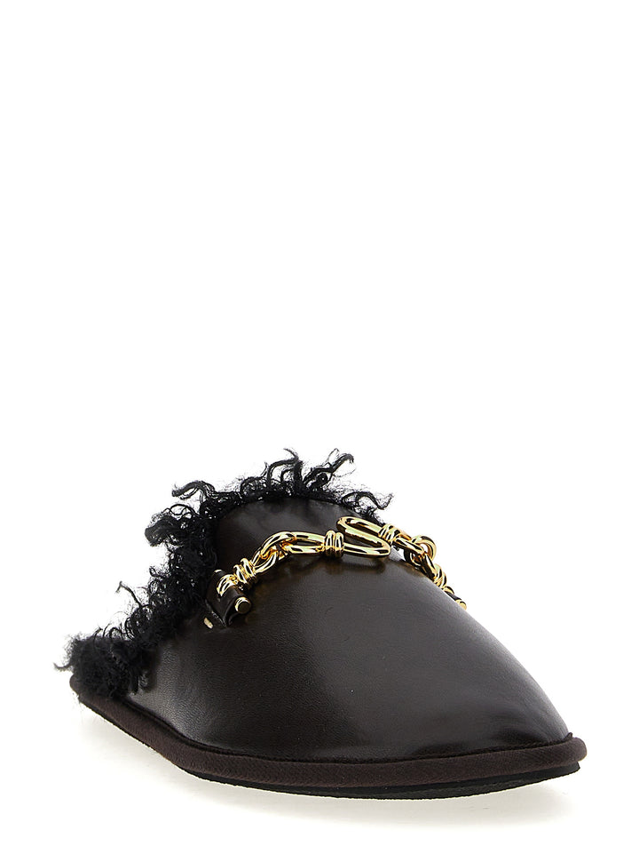 Backless Ryder Flat Shoes Marrone