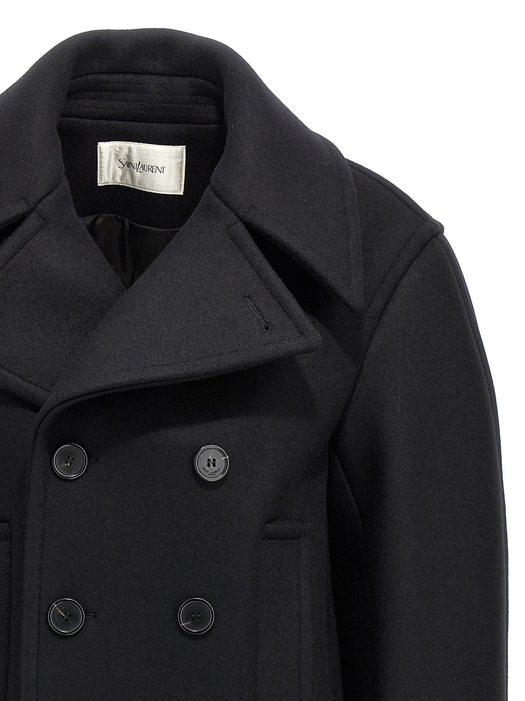 Oversized Caban Coat Trench E Impermeabili Nero