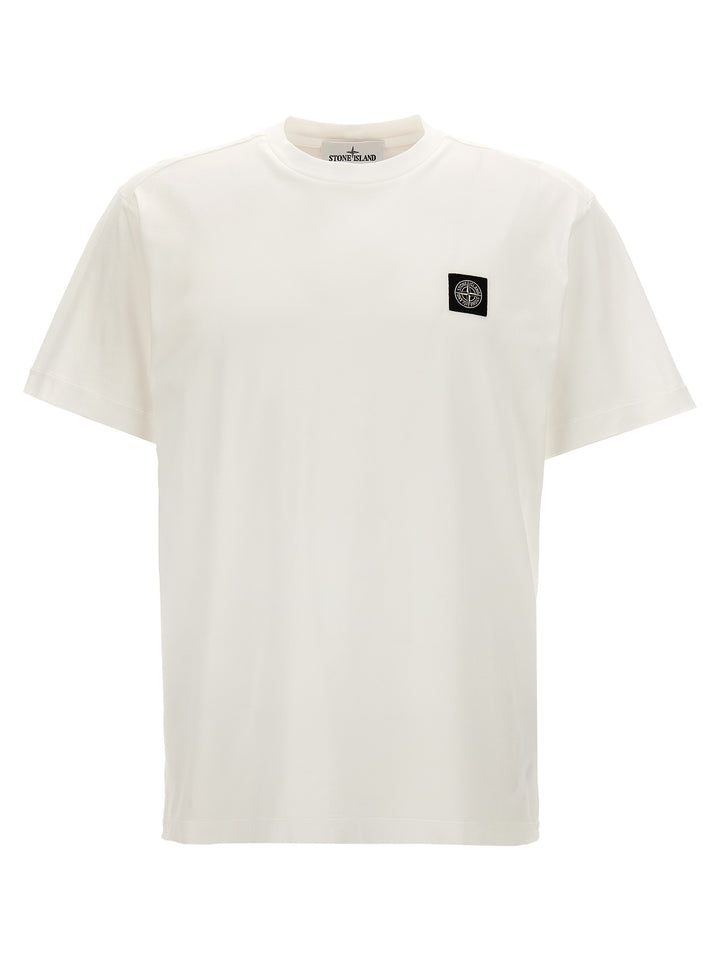 Logo Patch T Shirt Bianco