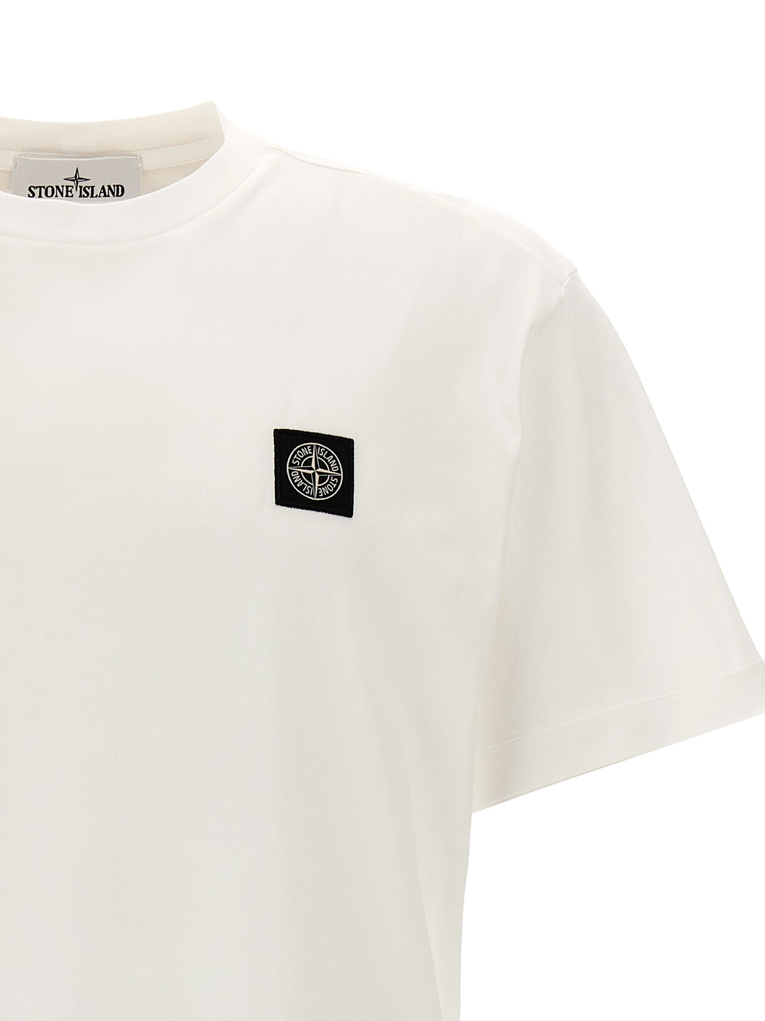 Logo Patch T Shirt Bianco