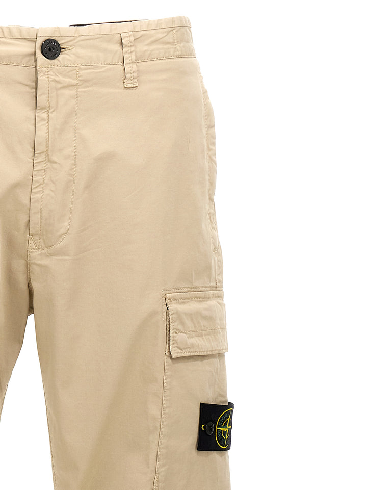 Logo Patch Cargo Pantaloni Beige