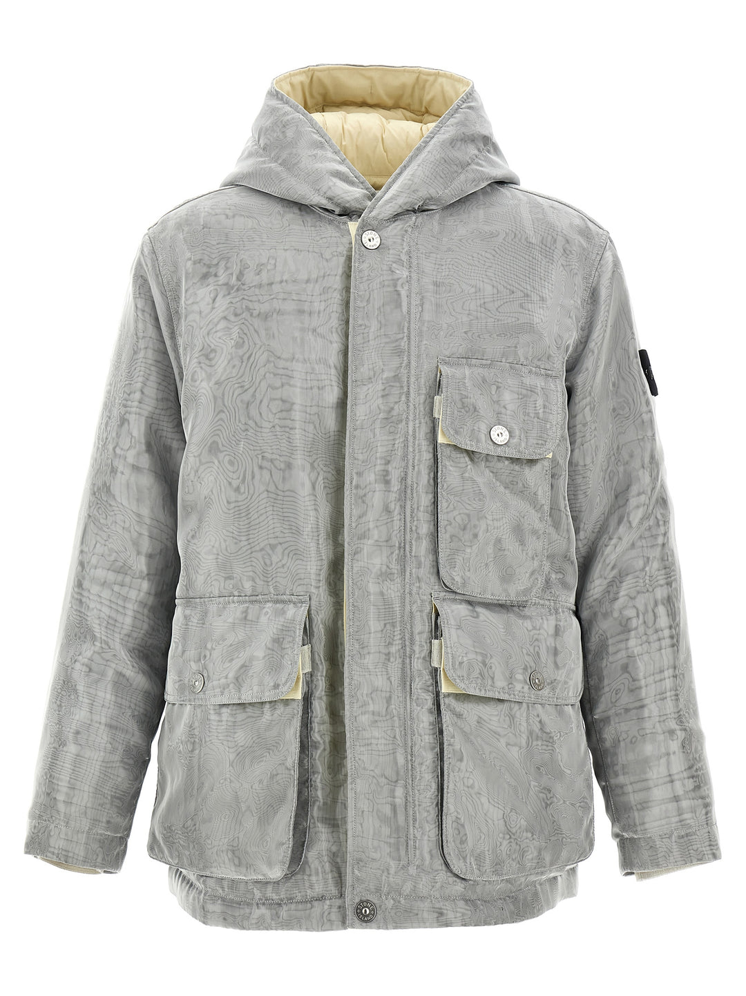 Metal Mesh Parka Giacche Silver