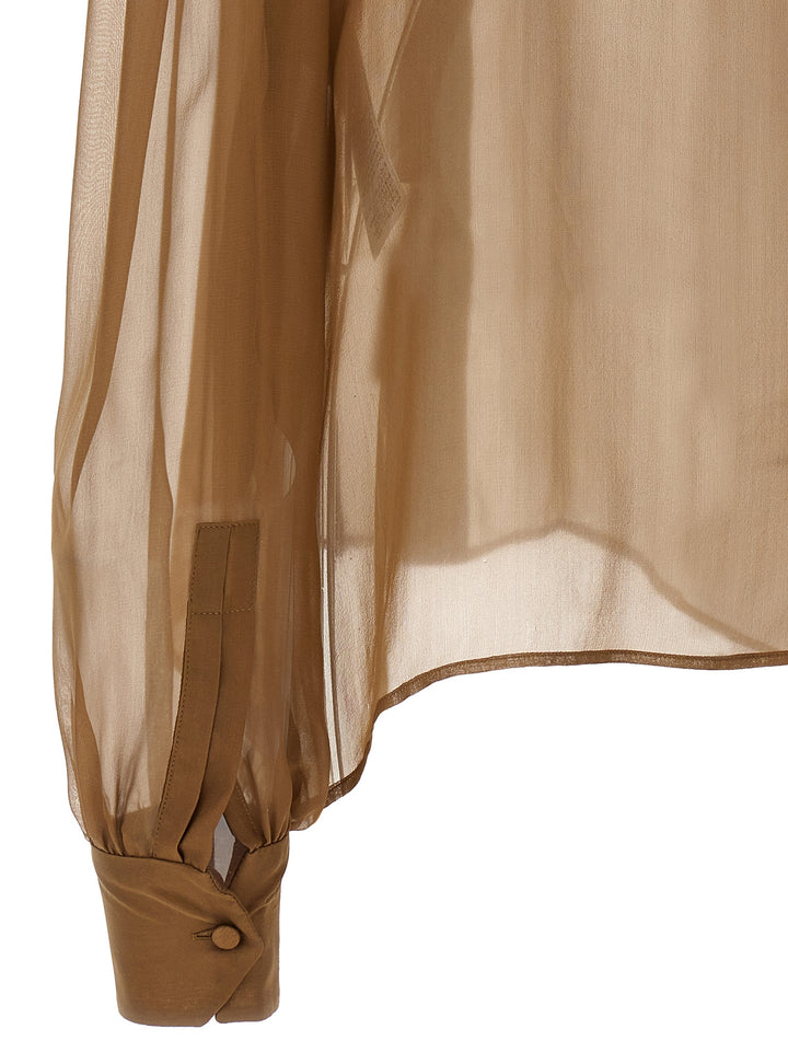 Muslin Silk Shirt Camicie Beige