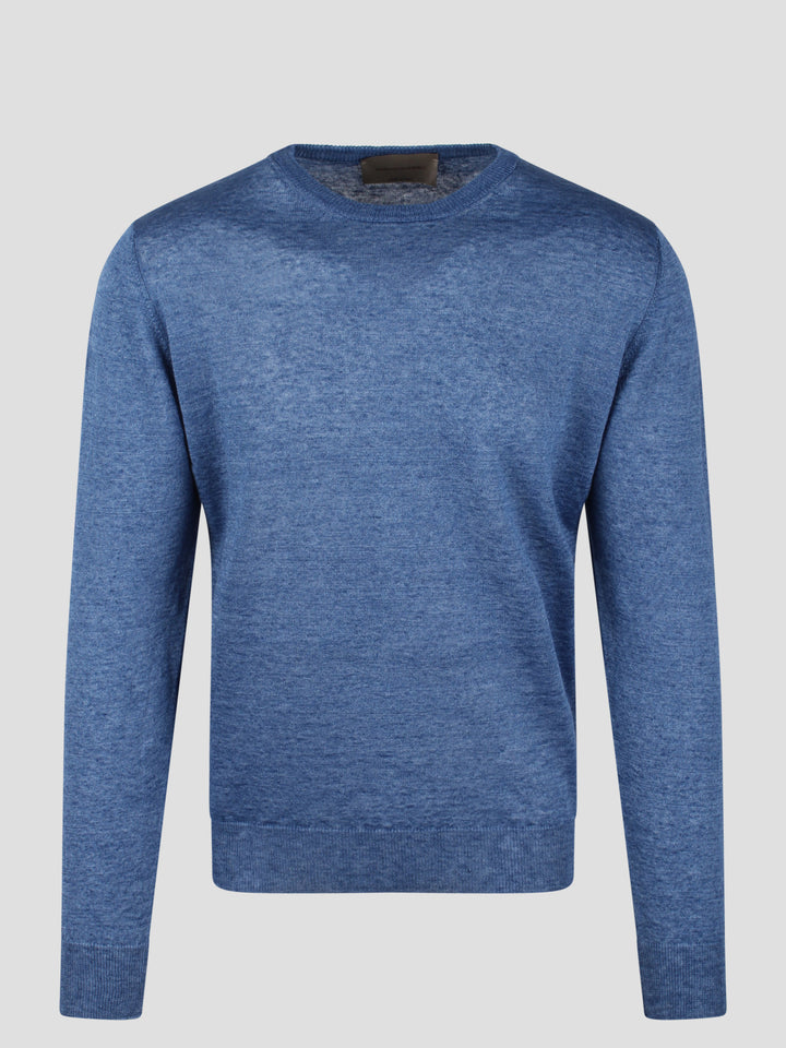 Linen crewneck sweater