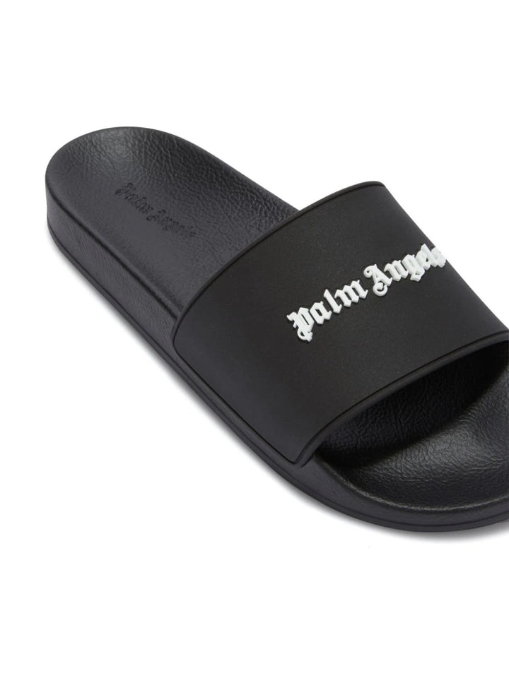 Sandali slides con logo goffrato