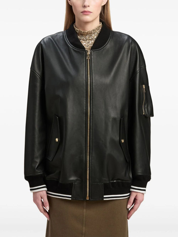 College leather bomber