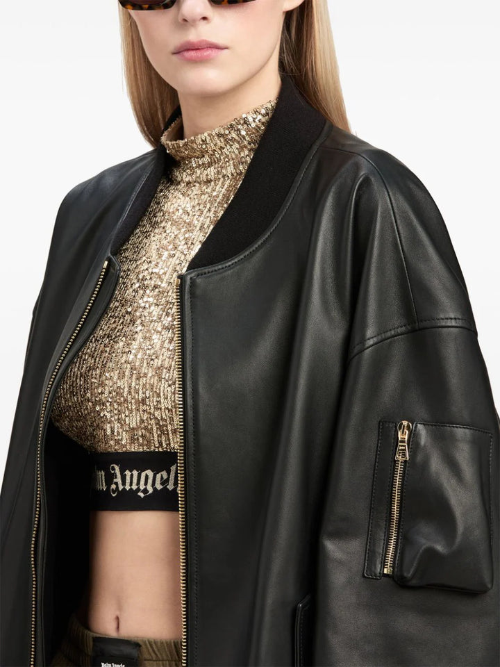 College leather bomber