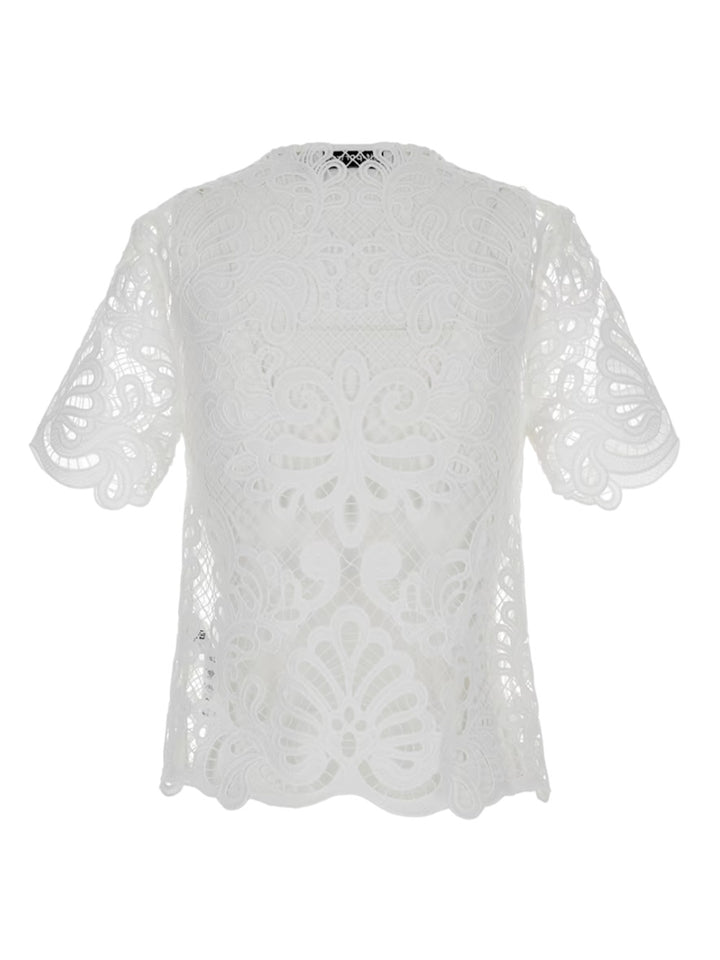 White guipure lace top