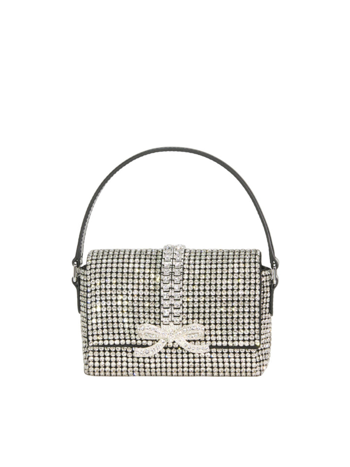 Silver rhinestone chainmail micro bag