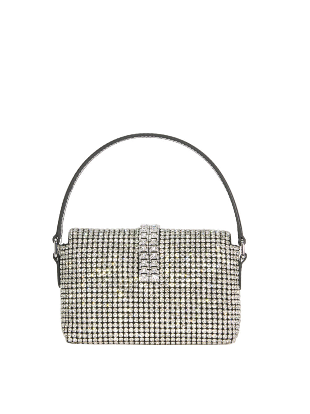 Silver rhinestone chainmail micro bag