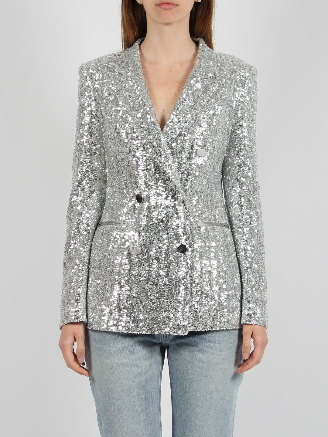Sequins double-breasted blazer