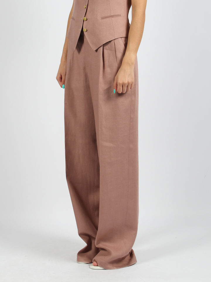 Linen tailored trousers