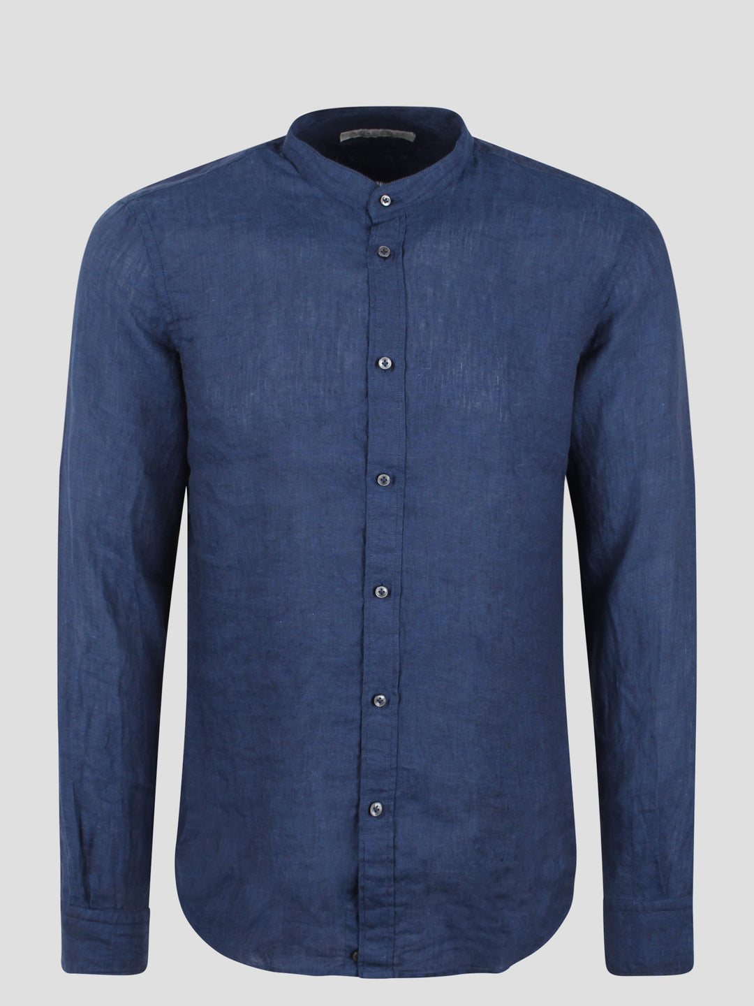 Mandarin collar linen shirt