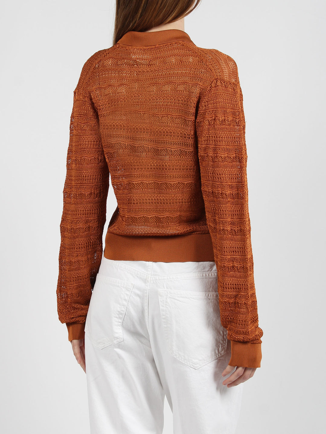Crochet viscose knit shirt