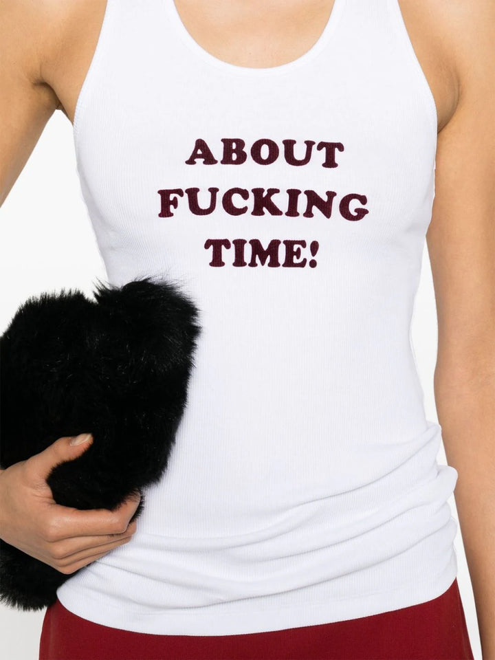 About f* time tank top white/burgundy