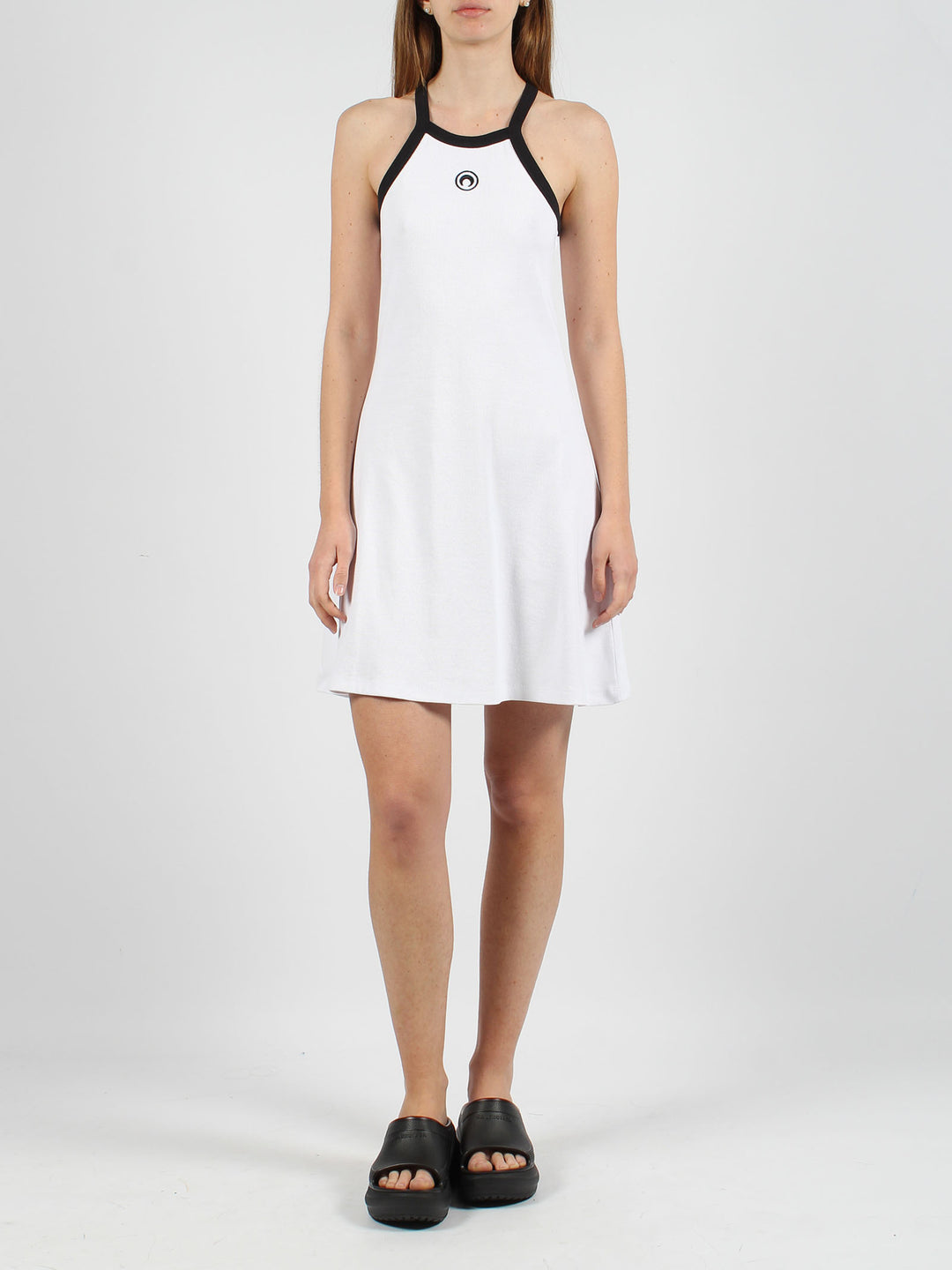 Organic cotton rib flared dress