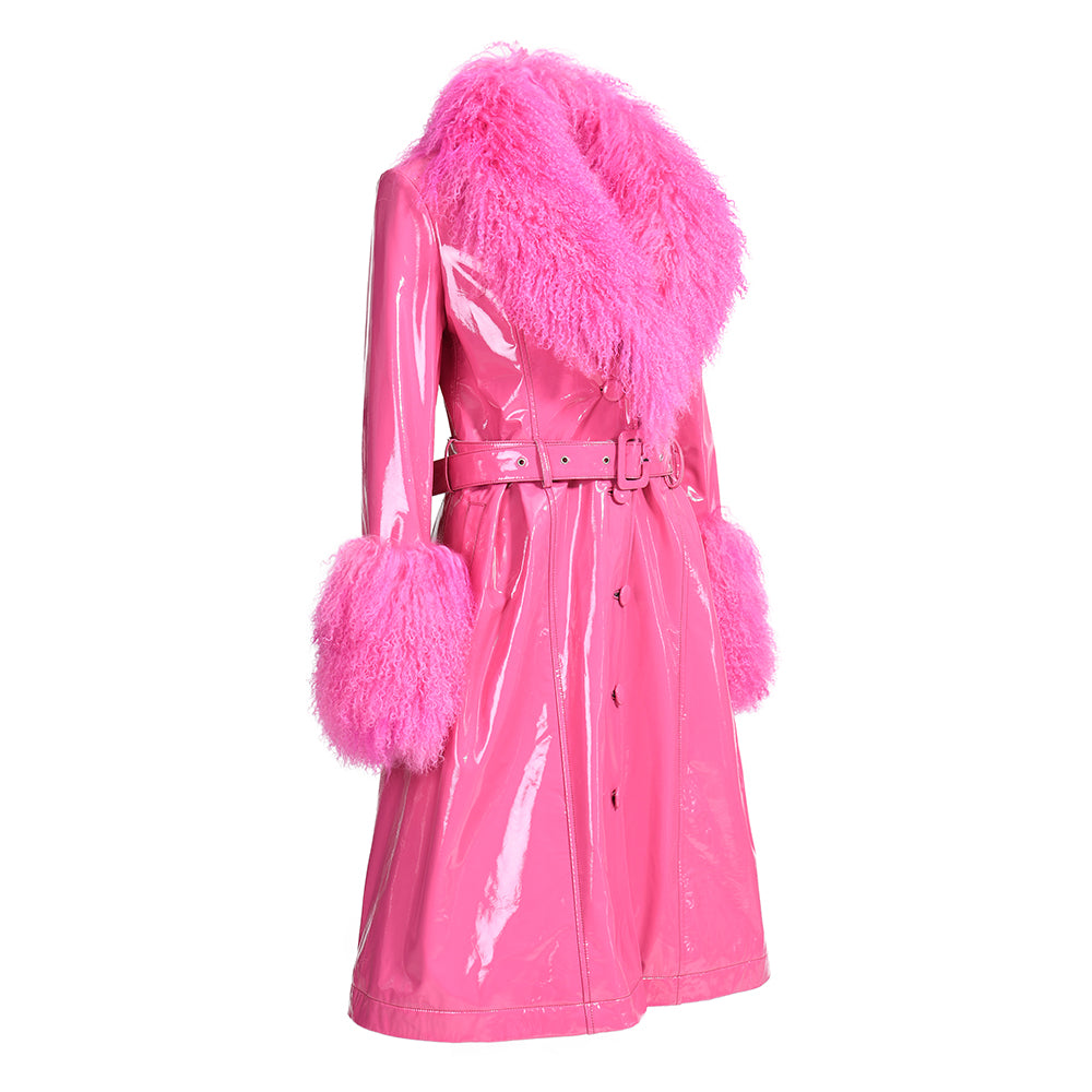 Cappotto Sac Fucsia in Pelle