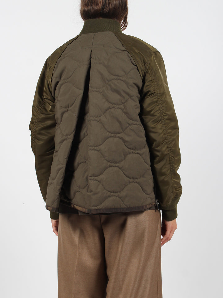 Quilted bomber jacket