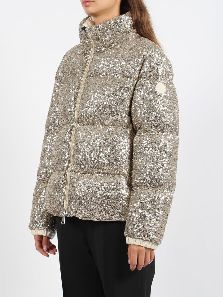 Short embroidered anternes down jacket