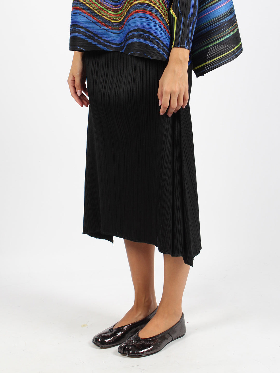 Plisse` midi skirt